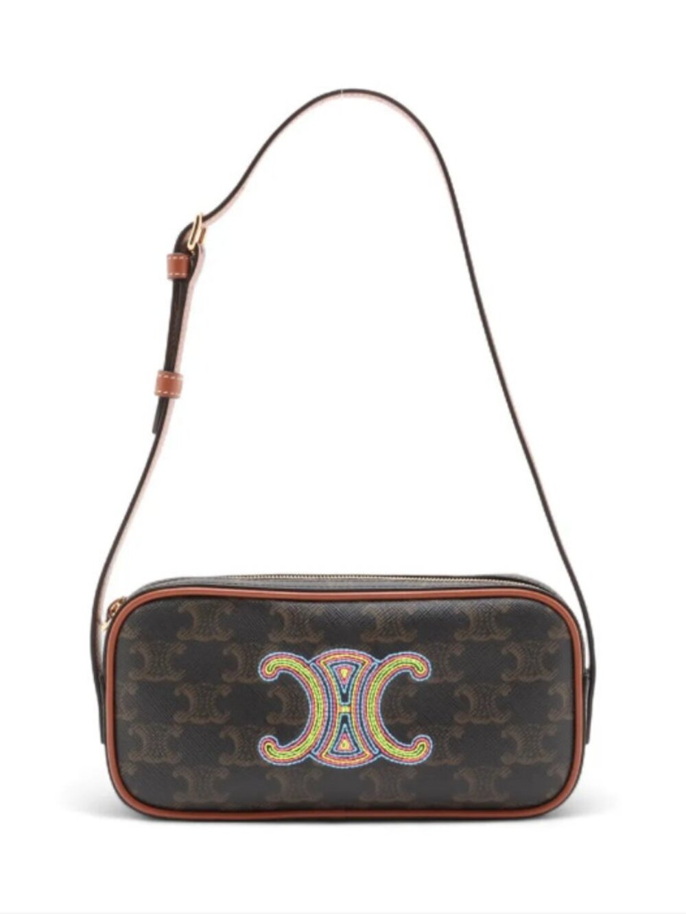 Celine Triomphe Leather Camera Bag Brown
